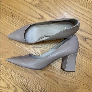 Marc Fisher Taupe Block Heel Pumps